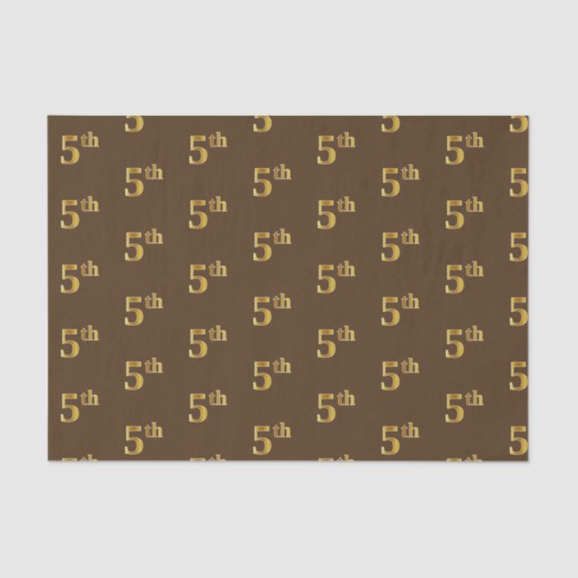 Seda Papel de Tecido Marrom, Faux Dourado 5 (5º) (Frente )