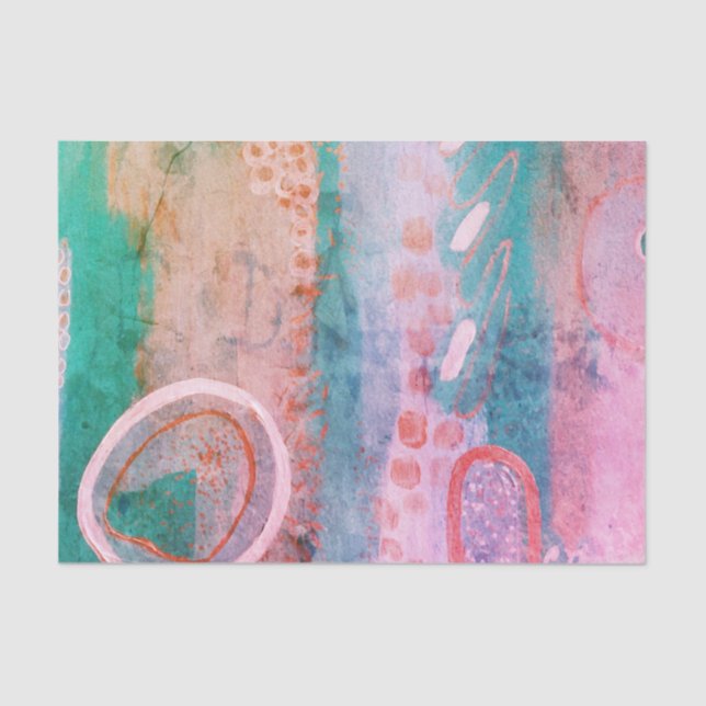 Seda Papel de tecido multicolorido Abstrato (Frente )