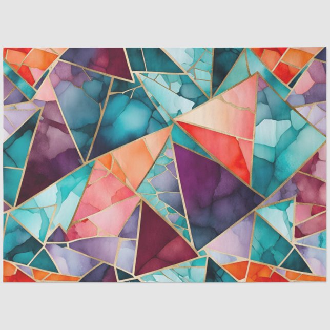 Seda Papel de tecido musácico de vidro colorido (Frente )