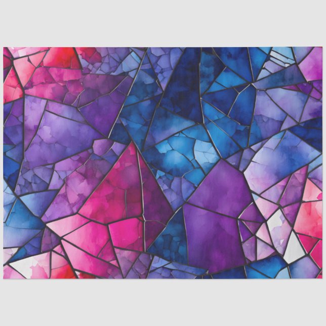 Seda Papel de tecido musácico de vidro colorido (Frente )