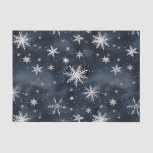 Seda Papel de Tecido Noturno Flocos de Neve