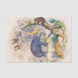 Seda Papel de Tecido ou Desanexação de Animais Vintage