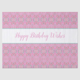 Seda Papel De Tecido Padrão Com Felizes Desejos De Aniv