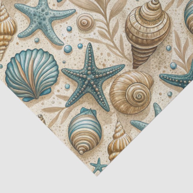 Seda Papel de Tecido Padrão da Seashell (Detalhes)