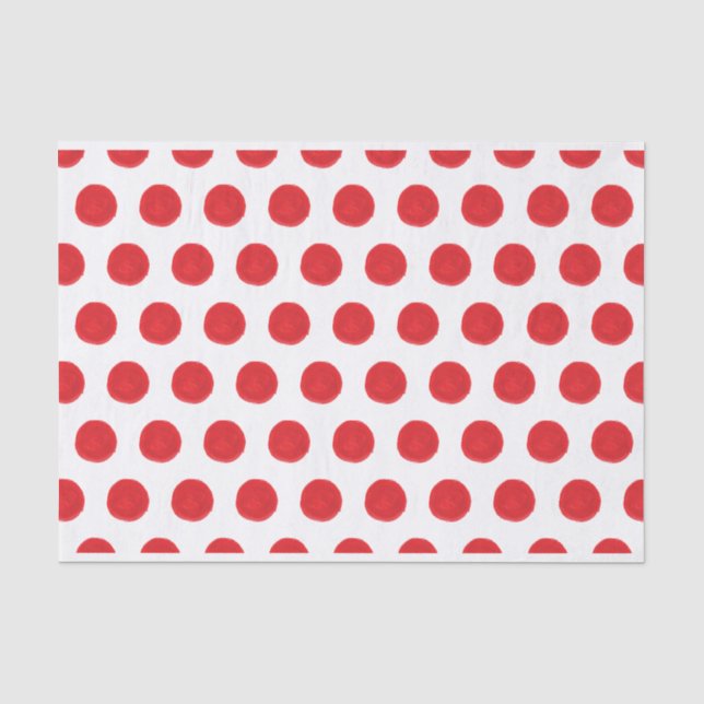 Seda Papel de Tecido para Bolinhas de Aquarela Vermelha (Frente )