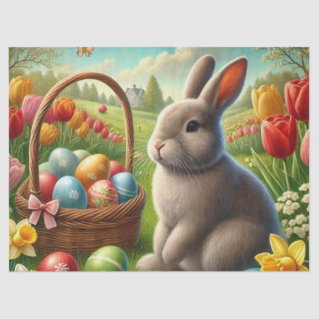 Seda Papel de Tecido para Coelho Coelho da Páscoa de De (Frente )