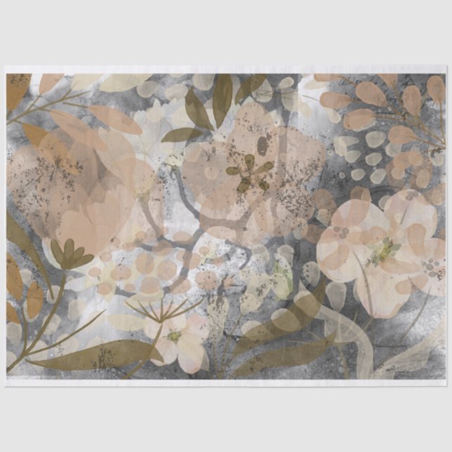 Seda Papel de Tecido para Decoupage Tom de Terra Pétala (Frente )