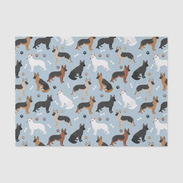 Seda Papel de tecido para german shepherd e patas (Frente )