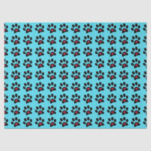Seda Papel de Tecido "patas e coração"