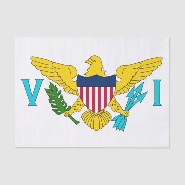 Seda Papel de tecido Patriótico com bandeira das Ilhas  (Frente )
