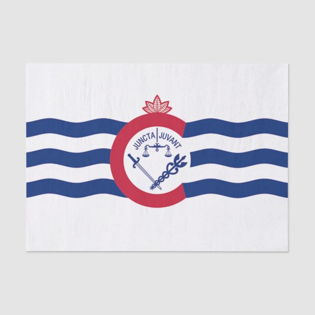 Seda Papel de tecido Patriótico com bandeira de Cincinn (Frente )