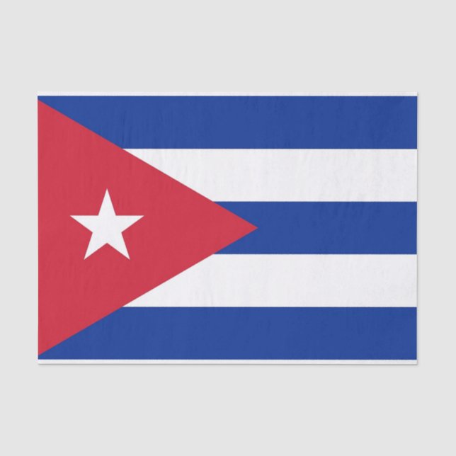 Seda Papel de tecido Patriótico com bandeira de Cuba (Frente )
