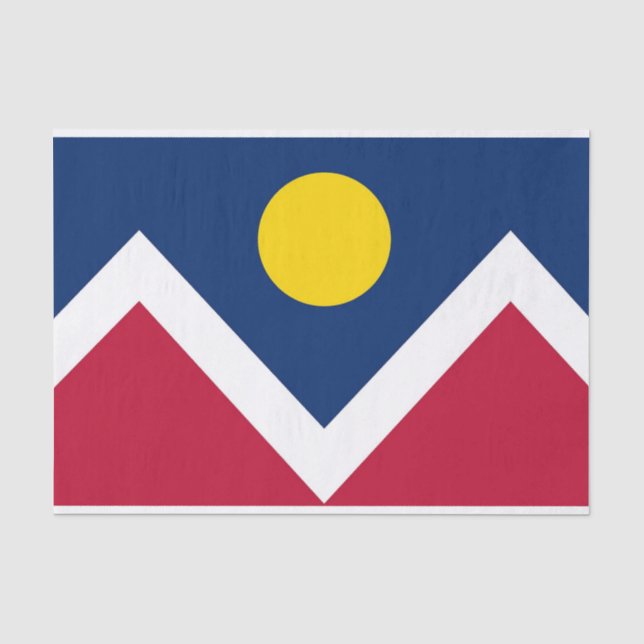 Seda Papel de tecido Patriótico com bandeira de Denver  (Frente )