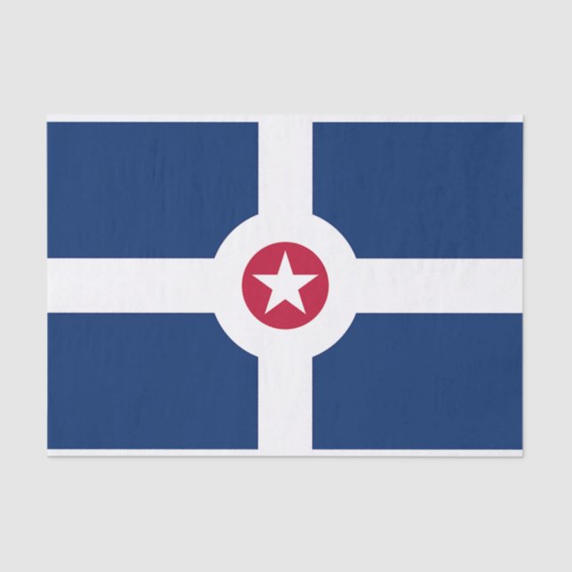 Seda Papel de tecido Patriótico com bandeira de Indianá (Frente )