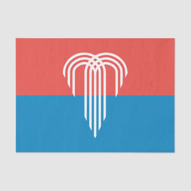 Seda Papel de tecido Patriótico com bandeira de Kansas  (Frente )