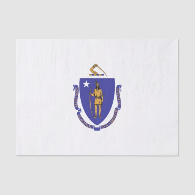 Seda Papel de tecido patriótico com bandeira de Massach (Frente )
