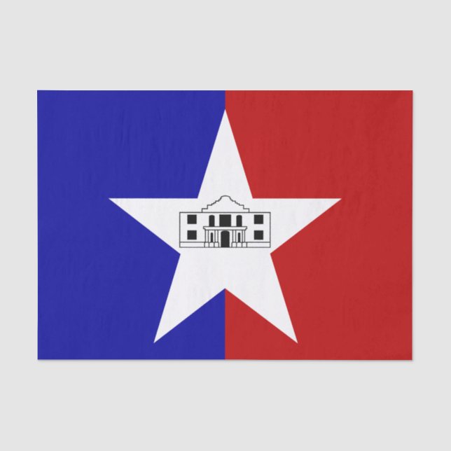 Seda Papel de tecido Patriótico com bandeira de San Ant (Frente )