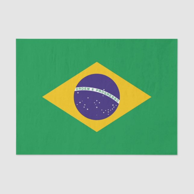 Seda Papel de tecido Patriótico com bandeira do Brasil (Frente )