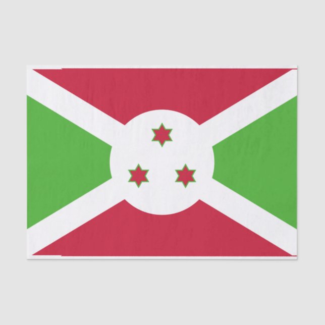 Seda Papel de tecido Patriótico com bandeira do Burundi (Frente )