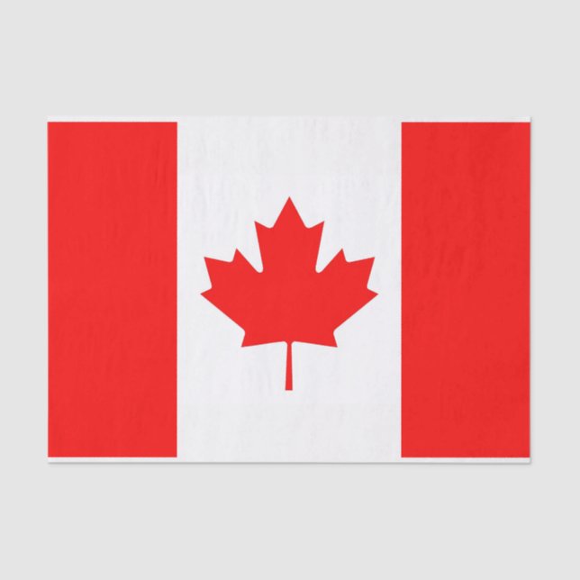 Seda Papel de tecido Patriótico com bandeira do Canadá (Frente )