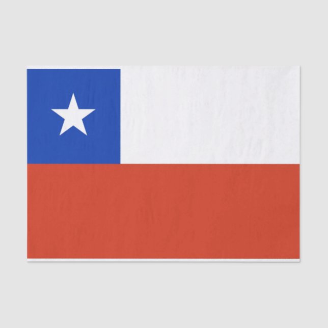 Seda Papel de tecido Patriótico com bandeira do Chile (Frente )