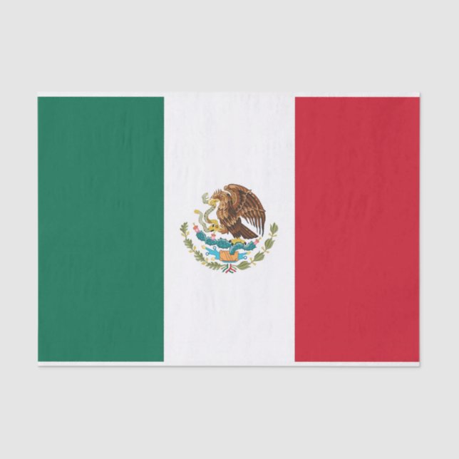 Seda Papel de tecido Patriótico com bandeira do México (Frente )