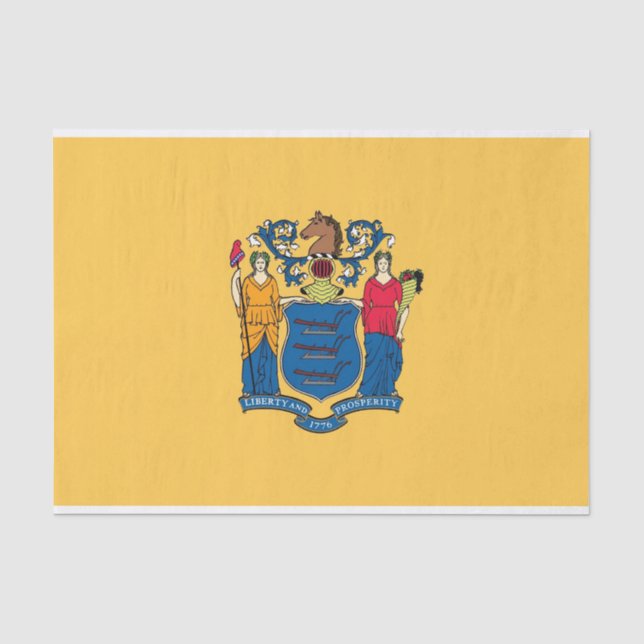 Seda Papel de tecido Patriótico com bandeira Nova Jerse (Frente )