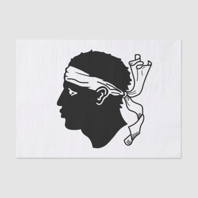 Seda Papel de tecido Patriótico com pavilhão da Córsega (Frente )