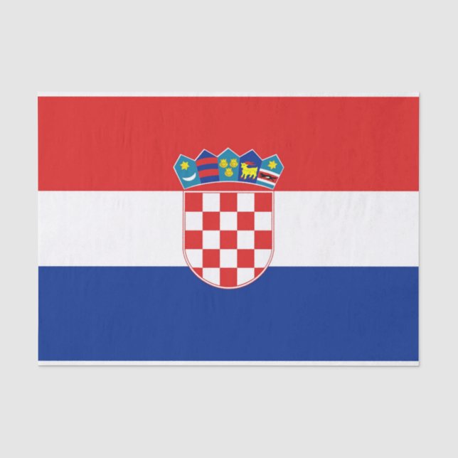 Seda Papel de tecido Patriótico com pavilhão da Croácia (Frente )