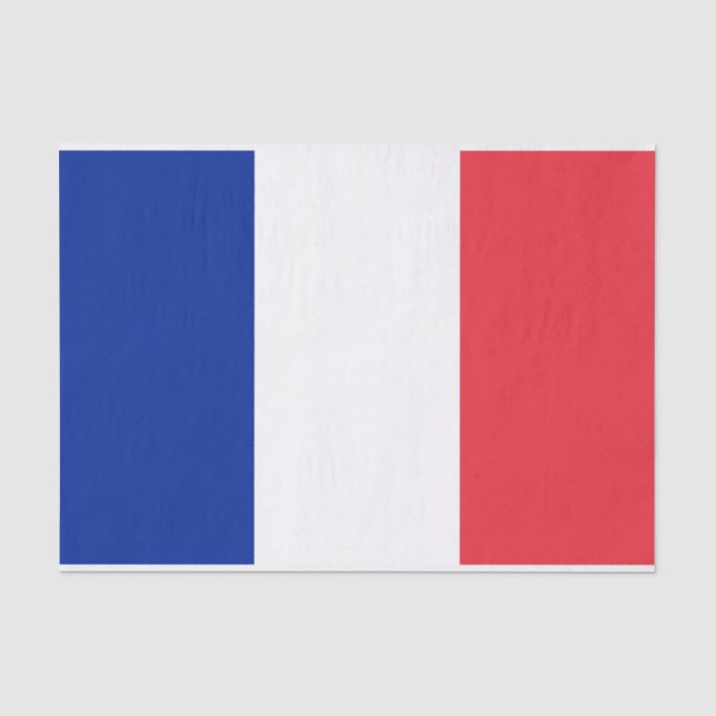 Seda Papel de tecido Patriótico com pavilhão de França (Frente )