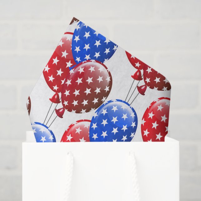Seda Papel de Tecido Patriótico dos Balões (Sacola de presentes)
