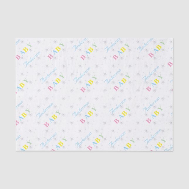 Seda Papel de Tecido Personalizado do Chá de fraldas (Frente )