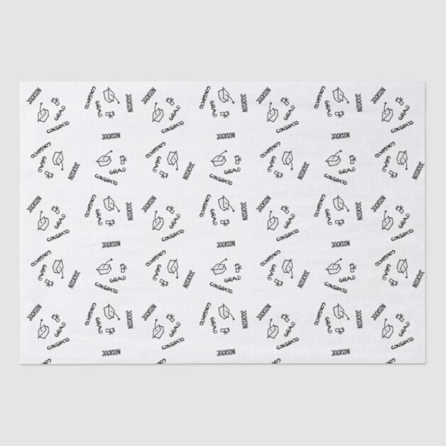 Seda Papel de Tecido Personalizado para Graduação (Frente )
