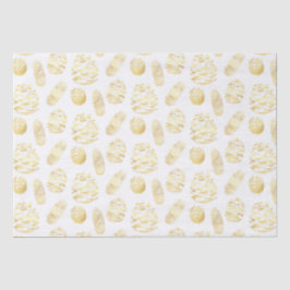 Seda Papel de Tecido Pinecones Dourado Clássico de Nata