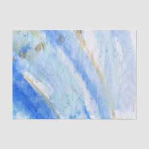 Seda Papel de Tecido Pintado por Aquarelas do Blues 007