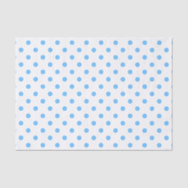 Seda Papel de Tecido Polkadots Azul e Branco