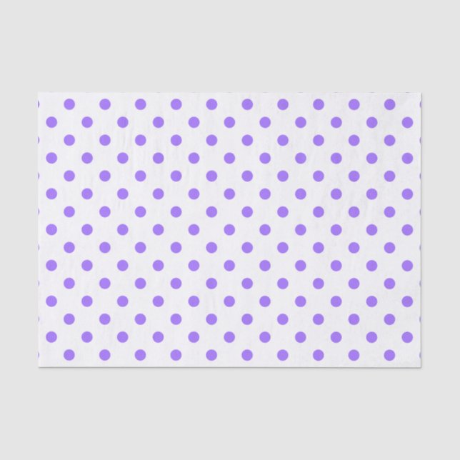 Seda Papel de Tecido Polkadots Roxo e Branco (Frente )