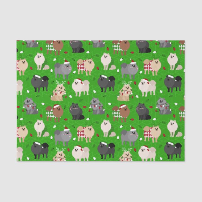 Seda Papel de Tecido Pomeraniano de Natal (Frente )