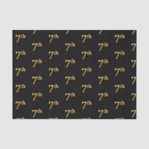Seda Papel de Tecido Preto, Faux Dourado 7 (Sétimo)