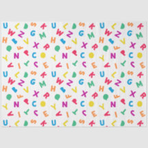 Papel de Tecido Rainbow Alphabet Scramble