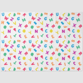 Seda Papel de Tecido Rainbow Alphabet Scramble