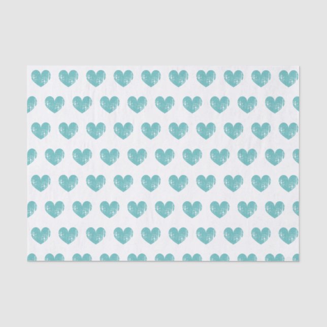Seda Papel de tecido romântico com corações lacrimogêne (Frente )