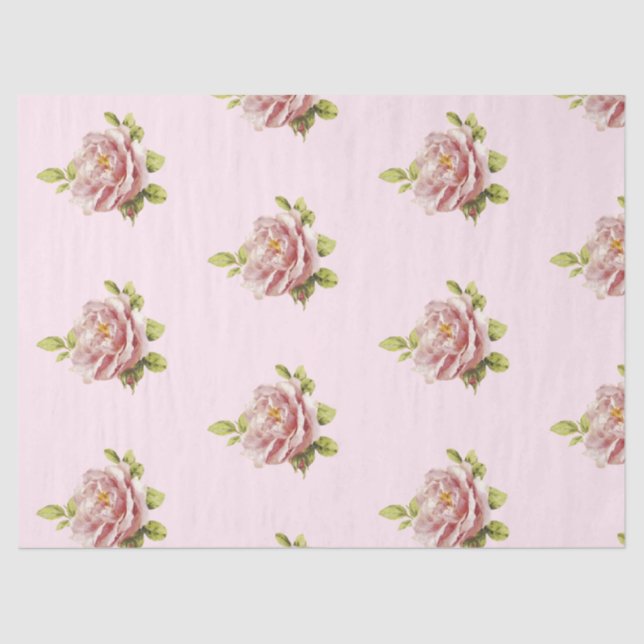 Seda Papel de Tecido Romântico Design 14 Série Rosa (Frente )