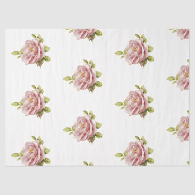 Seda Papel de Tecido Romântico Design 14 Série Rosa (Frente )