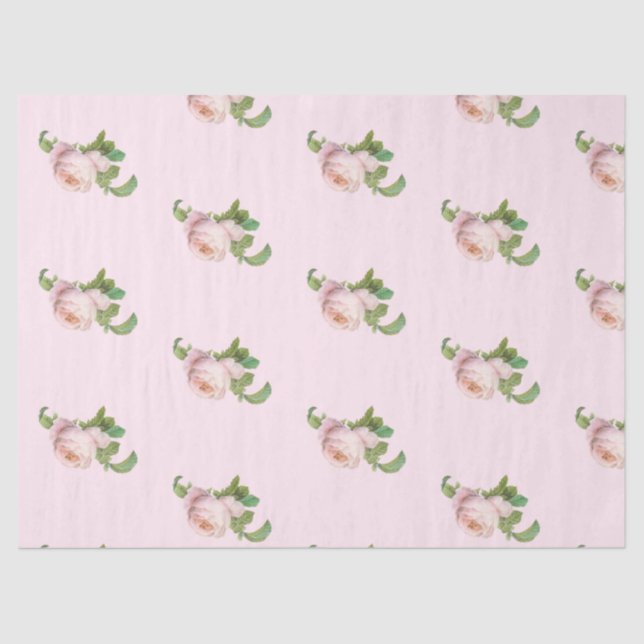 Seda Papel de Tecido Romântico Design 19 Série Rosa (Frente )