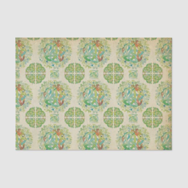 Seda Papel de Tecido Rosa Celular Irlandês (Frente )