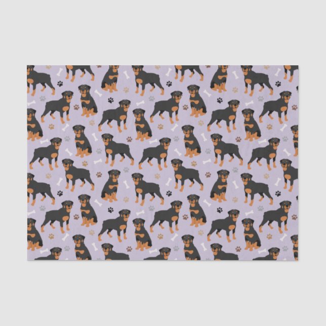 Seda Papel de Tecido Rottweiler Cachorros e Pinças (Frente )