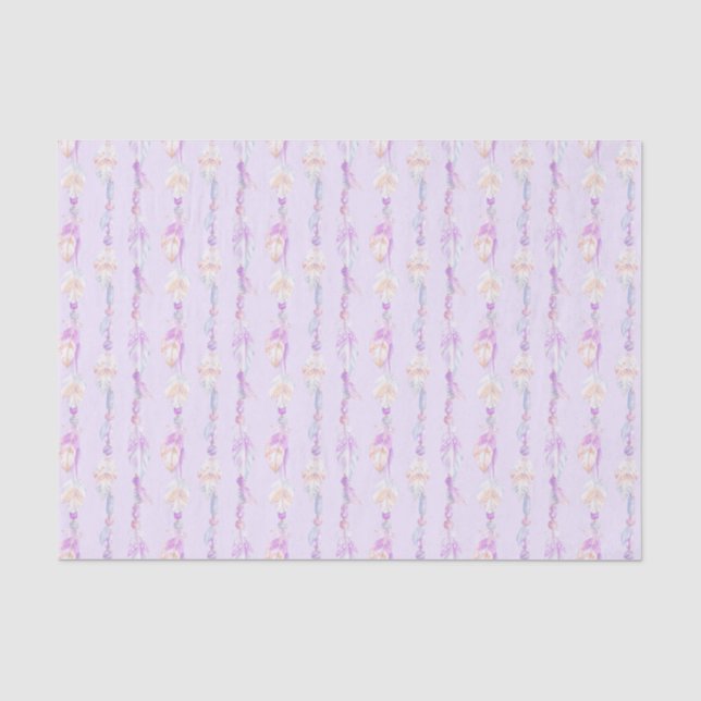 Seda Papel de tecido roxo de cor aquosa Boho Bohemian (Frente )