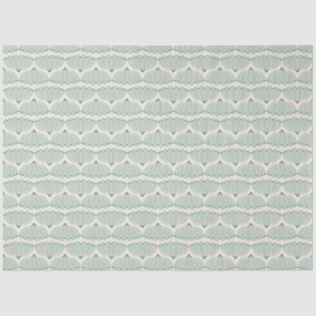 Seda Papel de Tecido Scallop de Mint e Beige (Frente )