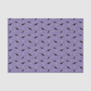 Seda Papel de Tecido Spooky Bats & Skulls - Roxo